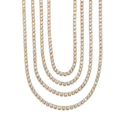 Layer Stone Tennis Chain Necklace