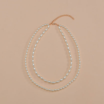 Women Layer Pearl Chain Necklace