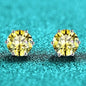 S925 Colorful Moissanite & CZ Classic 6-Prong Stud Earrings For Men Women Gift
