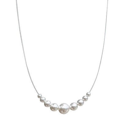 Pearl Pendant Steel Wire Chain Necklace