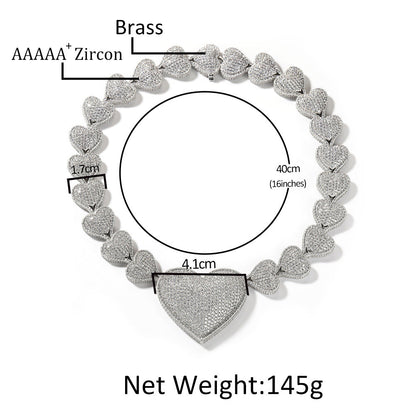 Heart-shaped Zircon Style Peach Heart Chain Necklaces
