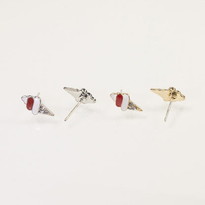 Pearl strawberry stud earrings for women