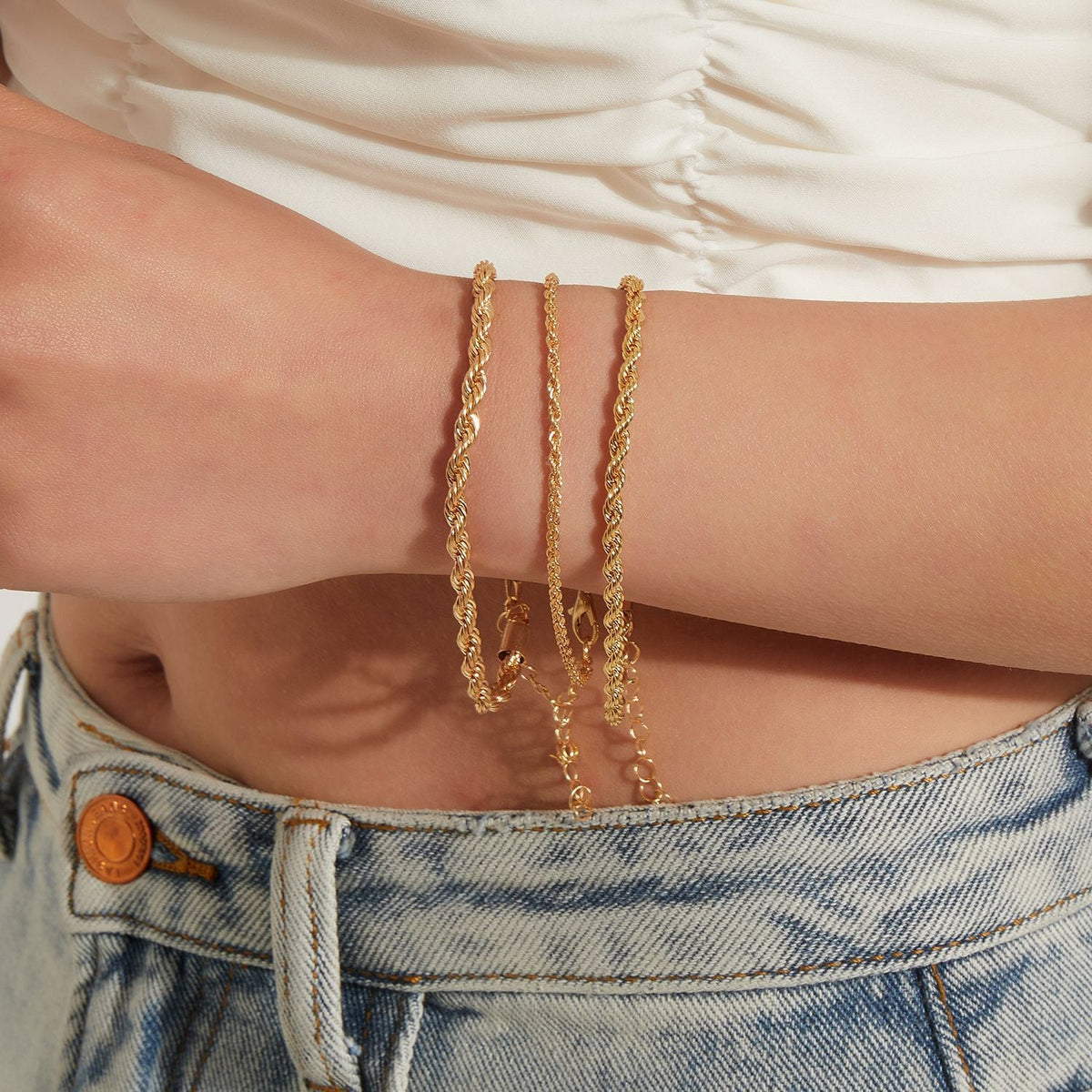 Twist Rope Chain Bracelet Set