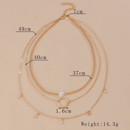 Boho Multilayered Pearl Pendant Necklace