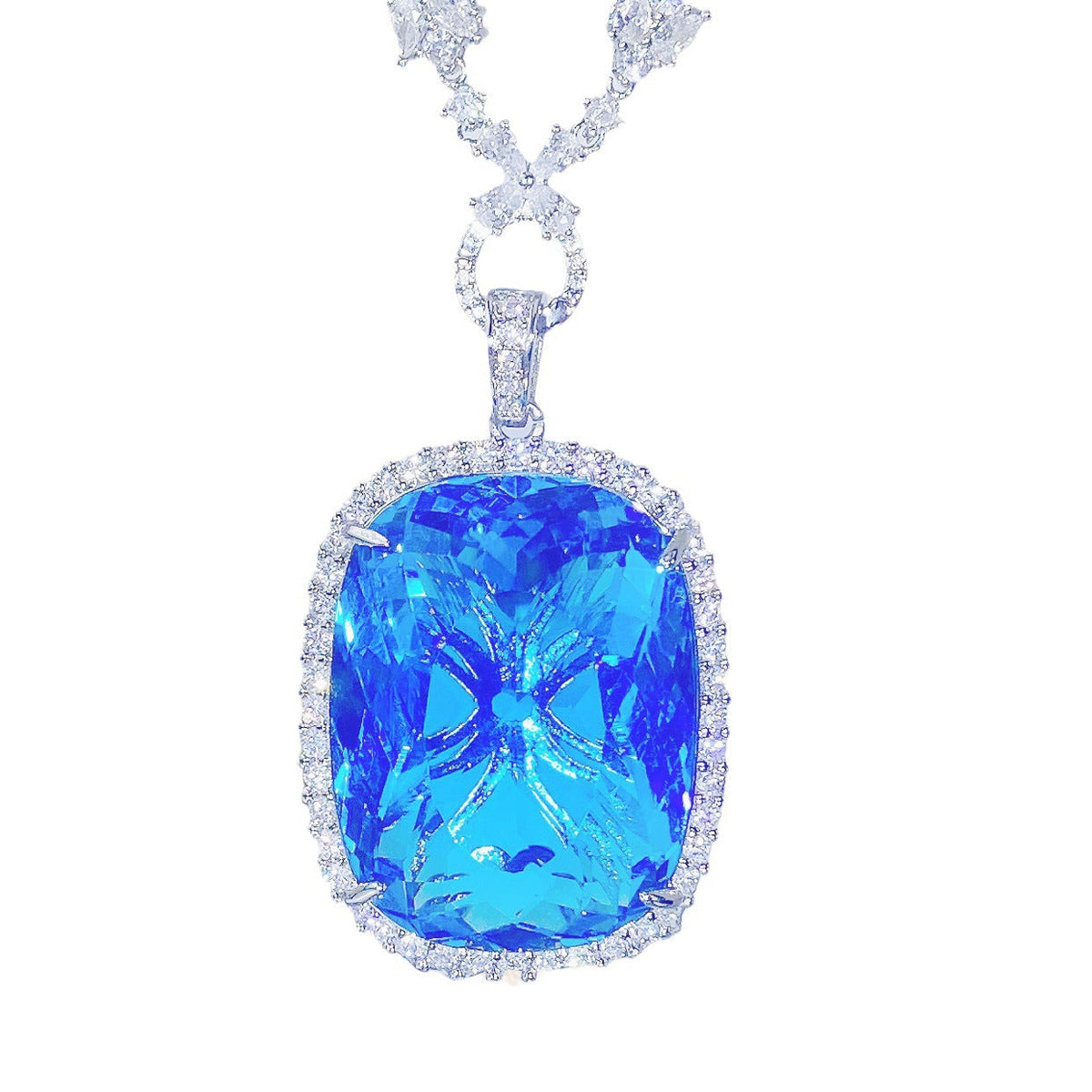 Aquamarine Light Luxury Full Diamond Design Pendants