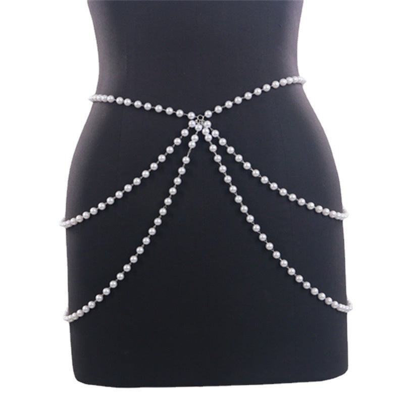 Multi-Layer Pearl Belt New Bead Skirt Chain