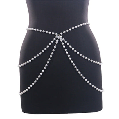 Multi-Layer Pearl Belt New Bead Skirt Chain