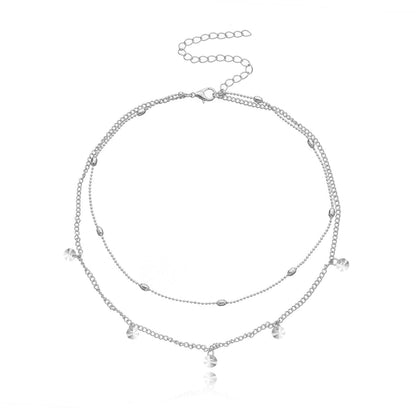 Small Crystal Stone Beads Chain Necklace