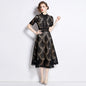 French lace round neck dress