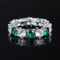 S925 Geometric Stackable Band CZ Ring, 5mm Cubic Zirconia, Sterling Silver Retro Statement Ring for Men and Women