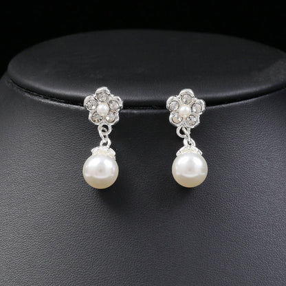 Pearl Flower Jewelry Set for Women Bridal Flower Statement