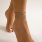 Layer Beaded Layer Chain Anklet Jewelry