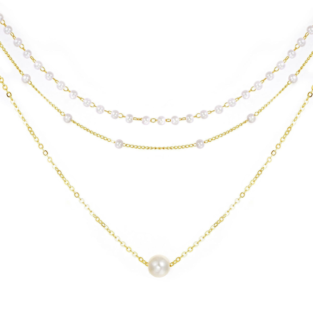 Pearl Pendant Multi-layer Necklace Stylish Women