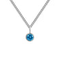 Stainless Steel Necklace With Diamond Birthstone Pendant