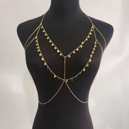 Women Sexy Bra Chain Jewelry Shiny Tassel Sequin