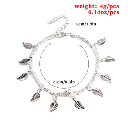 Leaves Beads Leaf Anklets Jewelry