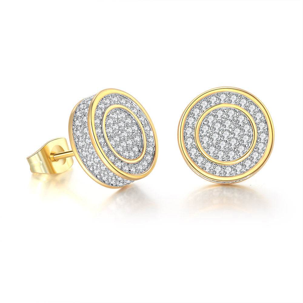 Iced Out CZ 18k Dazzling Stud Earrings, S925 Silver Post, 4 Style Options, Hip Hop Hypoallergenic 4A Cubic Zirconia Bling Studs for Men and Women