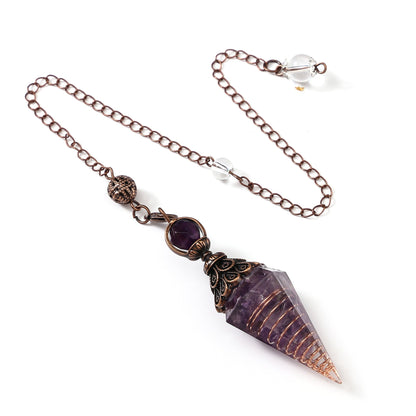 Sier Colorful Crystal Pendulum Stone Gravel Pendants