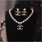 Elegant Women Wedding Pearl Pendant Earrings Necklace Sets