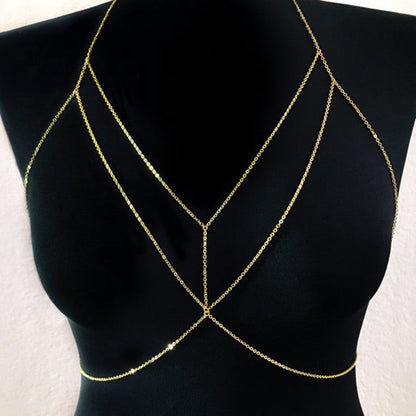 Double Layer Chain Bra Body Chain