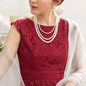 Multi-layer beaded long pearl necklace