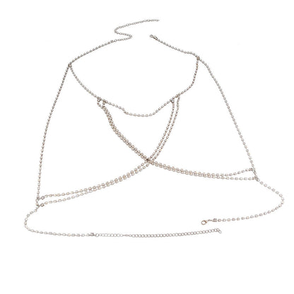 Sexy Bohemian Beach Necklace With Multi-tiered Cross Body Chain
