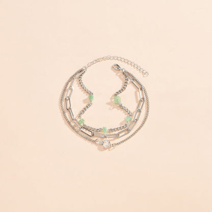 Multi-Layered Nature Stone Anklet Jewelry
