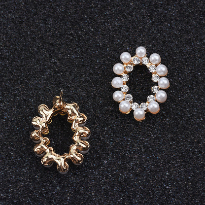 Rhinestone Flower Hoop Earrings