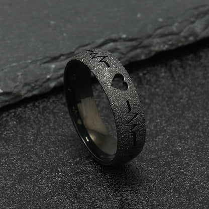 Creative Stainless Steel Ornament Cut Hollow Heart Rings