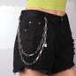 Punk Rock Layered Chain Belts Metal Keychains