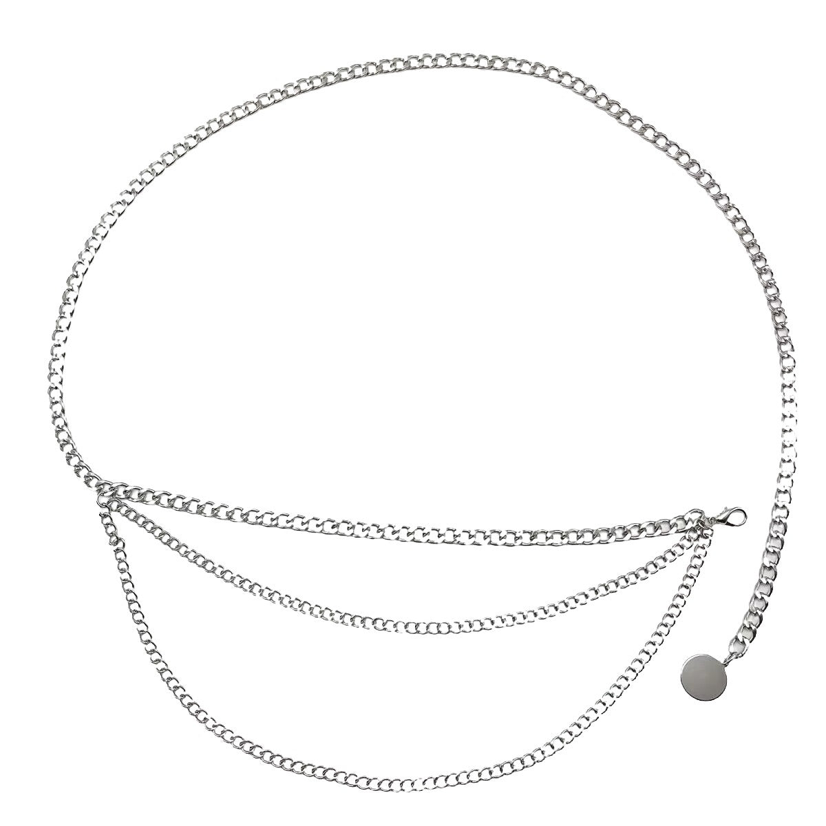 Multilayer Metal Waist Chain Dress Belts Metal Belt