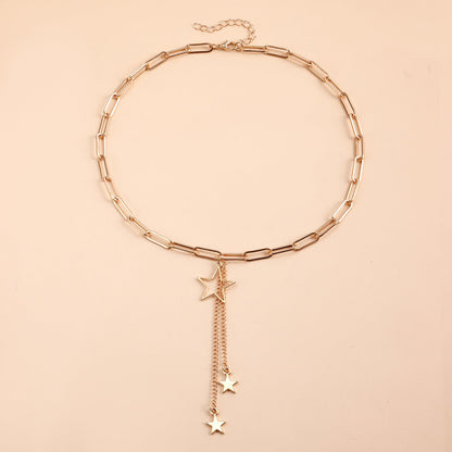 Star Paperclip Chain Pendant Necklace