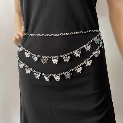 Retro Fashion Butterfly Pendant Multi-layer Trouser Chain