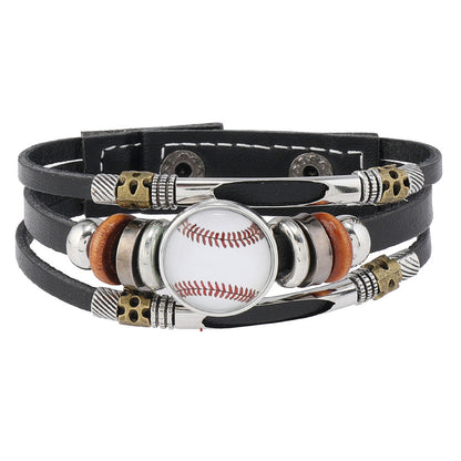 Ornament Beaded Football Baseball Basketball Wild Team Bracelets
