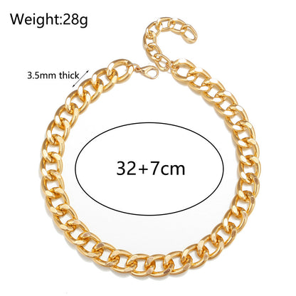 Exaggerated Metal Aluminum Thick Necklace for Women