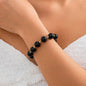 Retro Beaded Pearl Necklace Bracelet Earrings Jewelry Set
