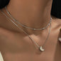 Layered Heart Pendant Necklace Jewelry