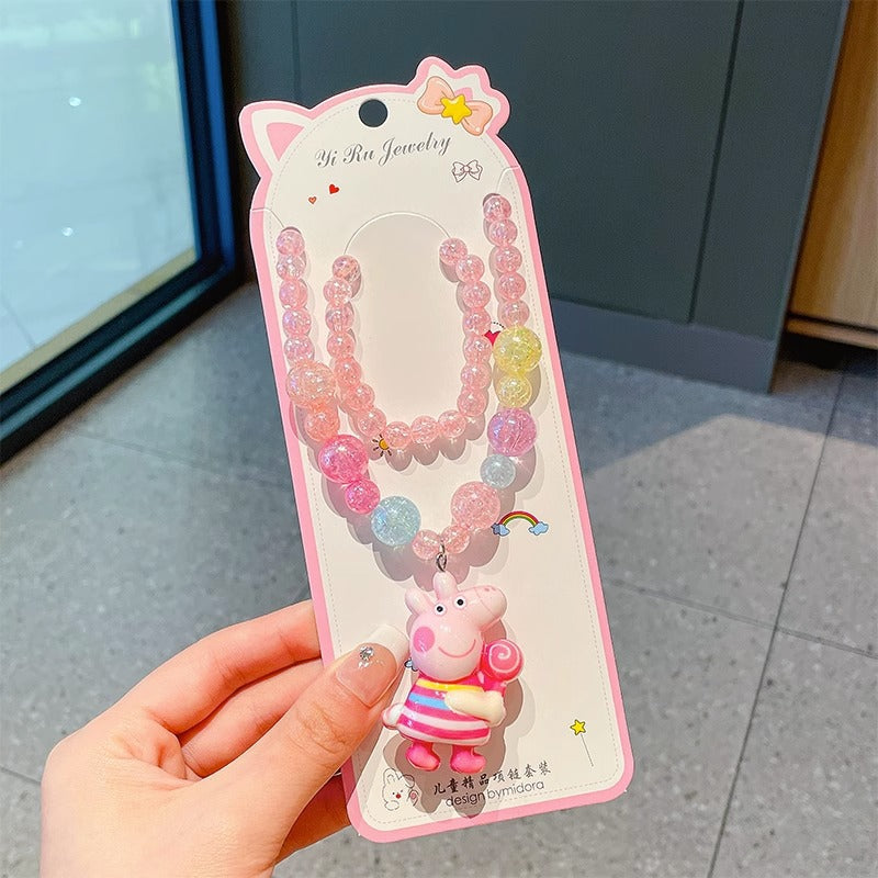Women's & Children's Decorative Crystal Princess Set Of Ornaments Necklaces