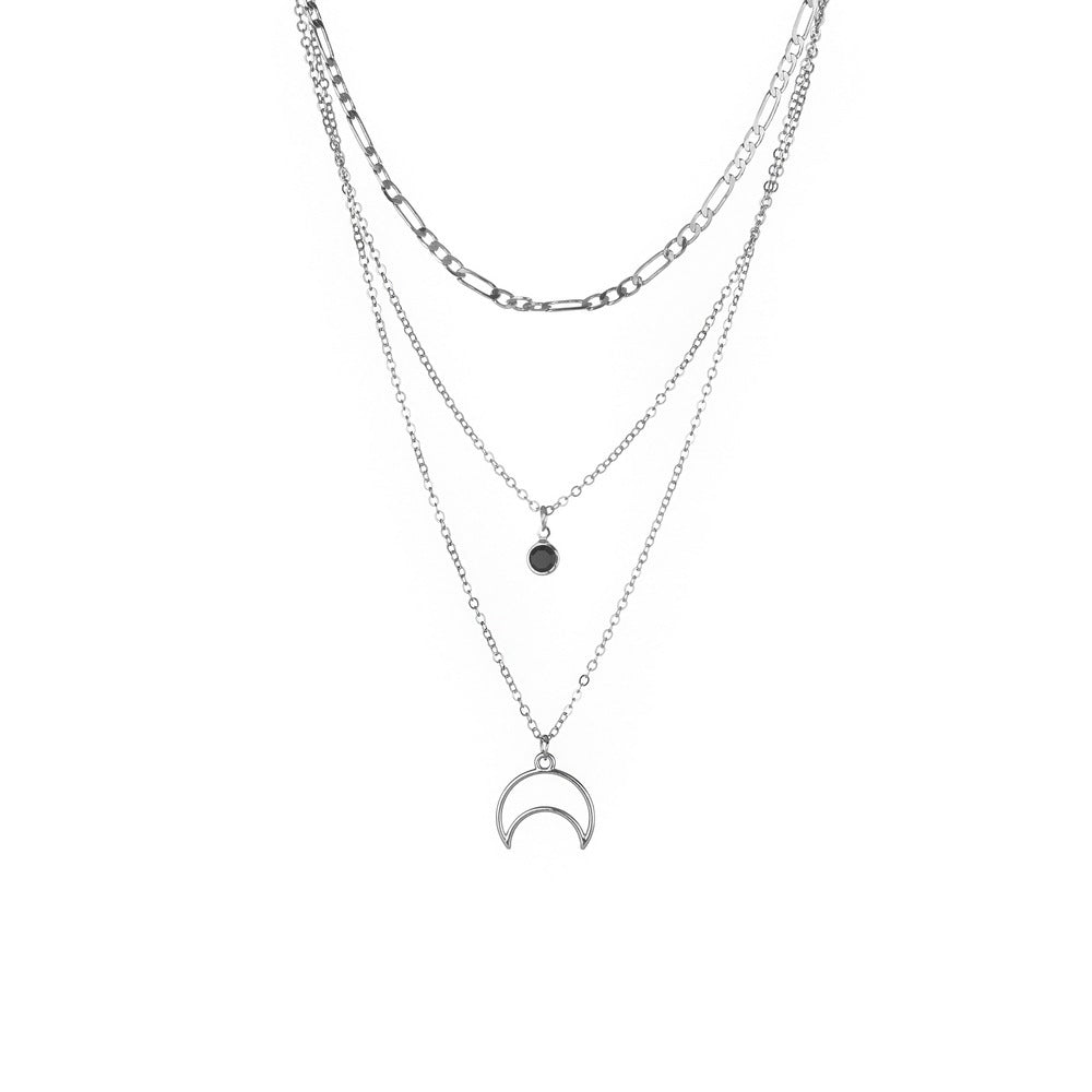 Vintage Star Moon Multi Layer Long Pendant Choker Necklaces