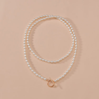 Vintage Women Baroque Pearl Necklace Exaggerated White Faux Choker