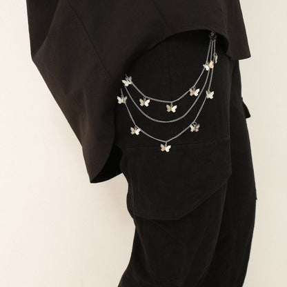 Butterfly Long Tassel Women Belt Body Chains Key Chains