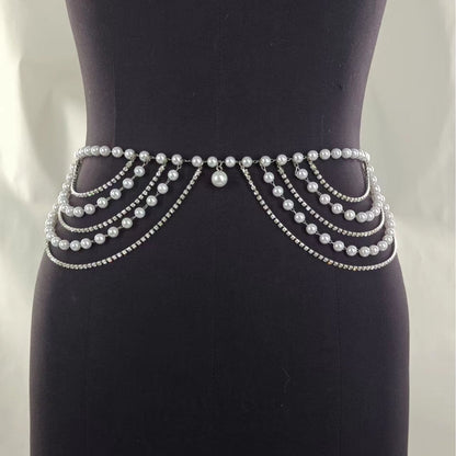 Multi Layer Belly Body Chain Bikini Metal Rave Body Waist Chain