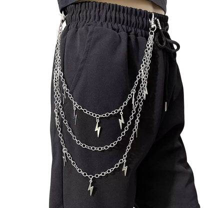 Lightning Pendant Metal Waist Chain