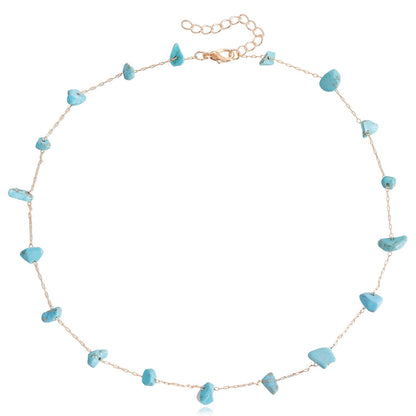 Beach Colorful Natural Irregular Stone Necklace