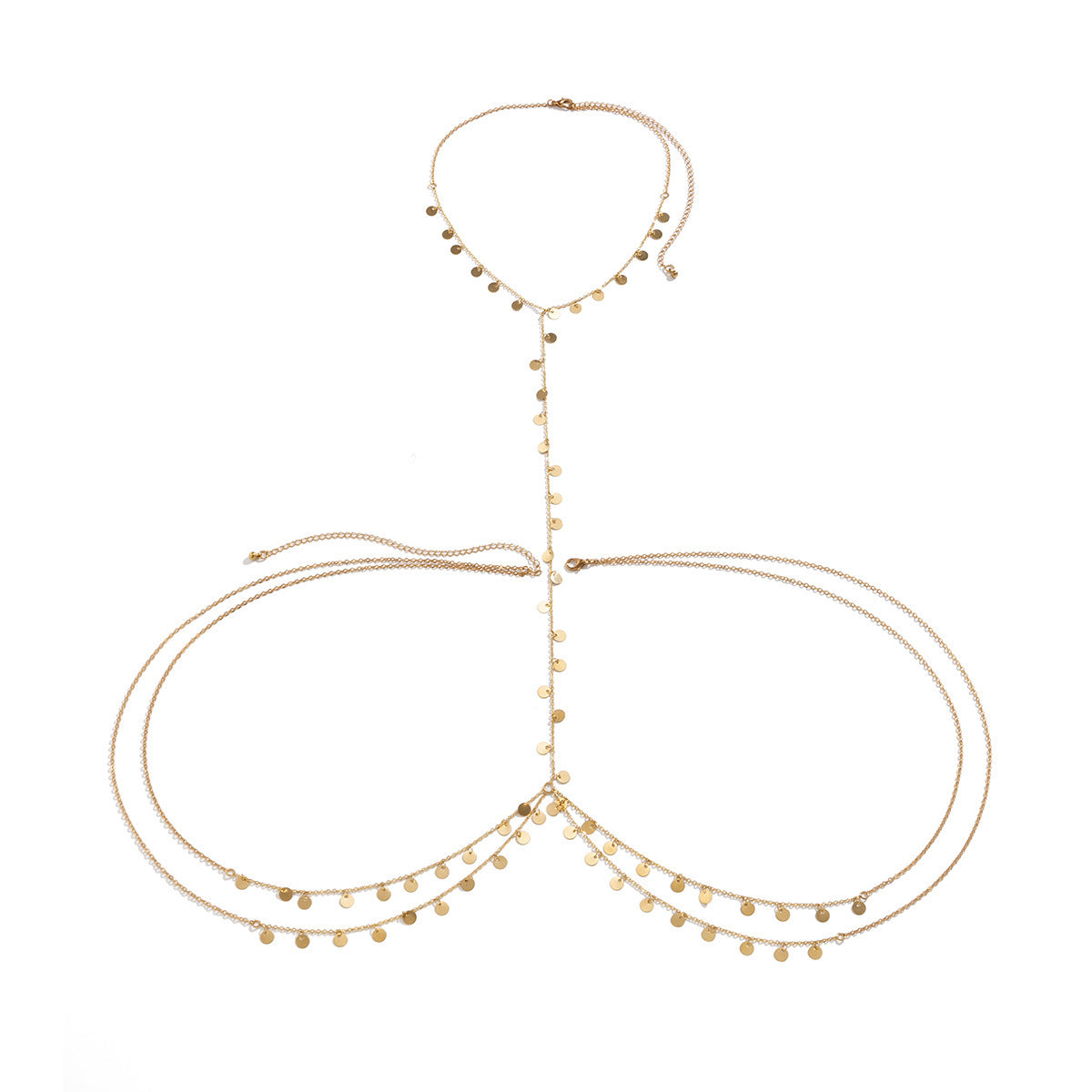 Sexy Imitation Pearl Star Multi-Layer Bikini Breast Chain Body Chain