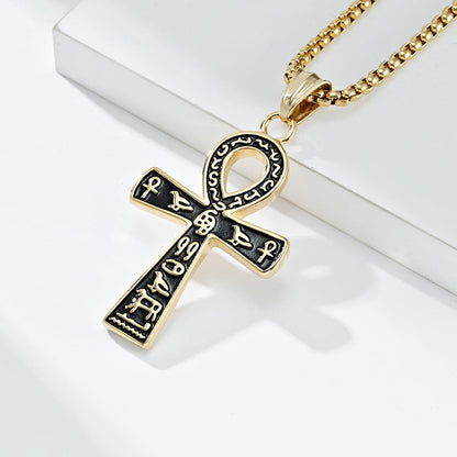 Ancient Egyptian Symbol Cross Titanium Steel Christmas Pendants