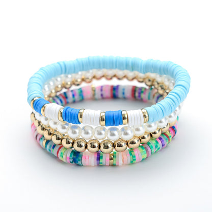 Bohemian Beaded Stretch Bracelets Colors Clay Beads