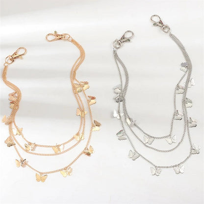 Hip Hop Multilayer Butterfly Waist Chain