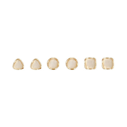 Opal Geometric Stud Earring Set