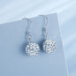 Handmade Long Tassels Flower Ball Crystal Hook Earrings
